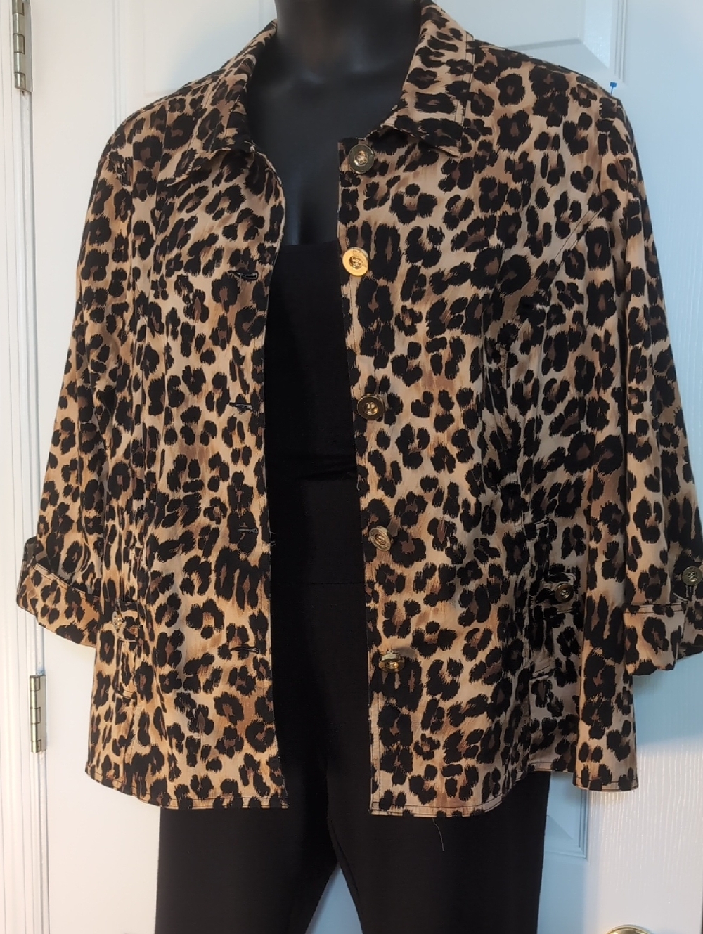 Charter Club Leopard Print Women's Jacket in Tan and Black